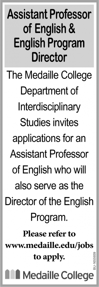 Assistant Professor of English & English Program Director