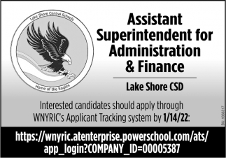 Assistant Superintendent for Administration & Finance