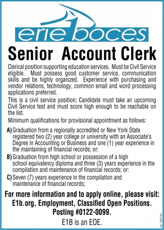 Senior Accountant Clerk