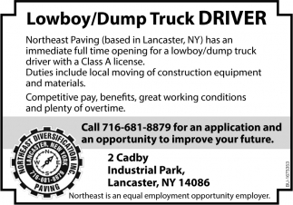 Lowboy/Dump Truck Driver