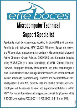 Microcomputer Technical Support Specialist