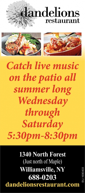 Catch Live Music On The Patio All Summer Long Wednesday Through Saturday