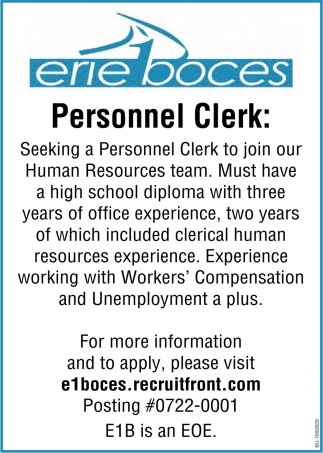 Personnel Clerk Job