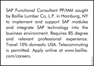 SAP Functional Consultant Job