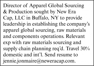 Director Of Apparel Global Sourcing & Production