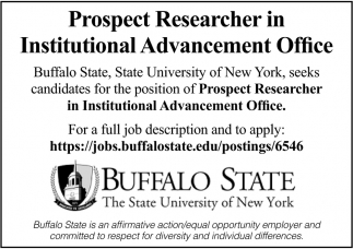 Prospect Researcher In Institutional Advancement Office