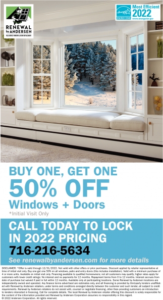 Buy One, Get One 50% Off Windows + Doors
