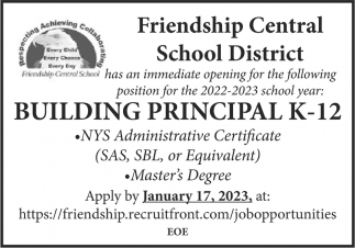 Building Principal K-12