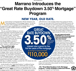 Great Rate Buydown 3.50% Mortgage Program