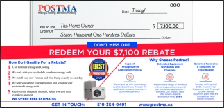 Redeem Your $7,100 Rebate, Postma Heating u0026 Cooling Inc., Chatham, ON