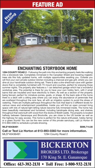 Feature Ad, Bickerton Brokers Ltd., Gananoque, ON