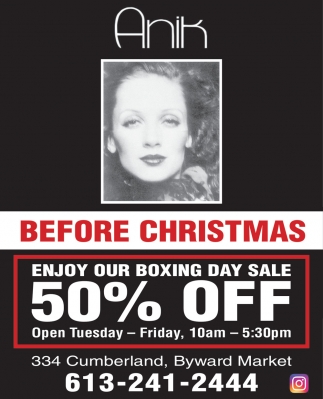 Before Christmas, Anik Boutique, Ottawa, ON