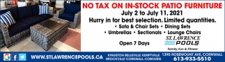 No Tax On In Stock Patio Furniture St Lawrence Pools Cornwall On