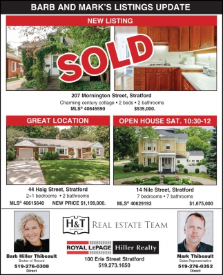 SOLD, Royal LePage Hiller Realty, Stratford, ON