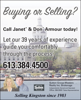 Buying Or Selling?, Sutton Group Masters Realty & Don Armour