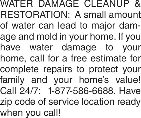 Water Damage Cleanup & Restoration?
