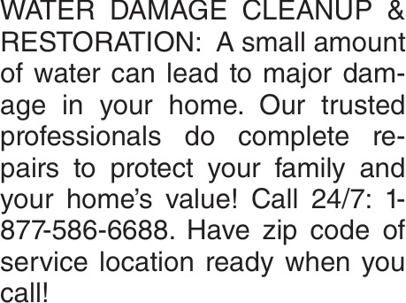 Water Damage Cleanup & Restoration