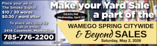 Wamego Spring City Wide & Beyond Sales Saturday, May 2, 2026