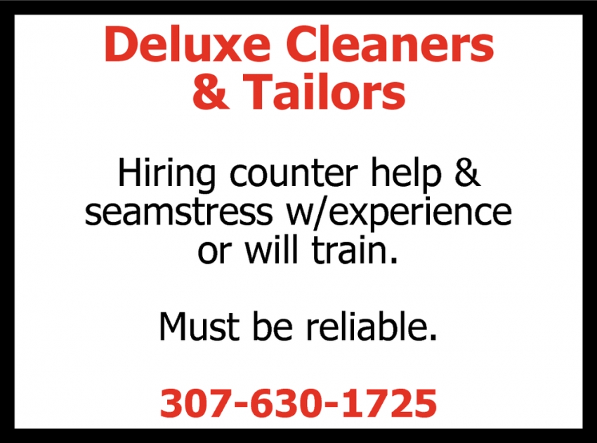 Counter Help - Seamstress