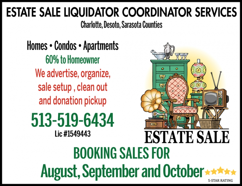Estate Sales Liquidator Coordinator Services