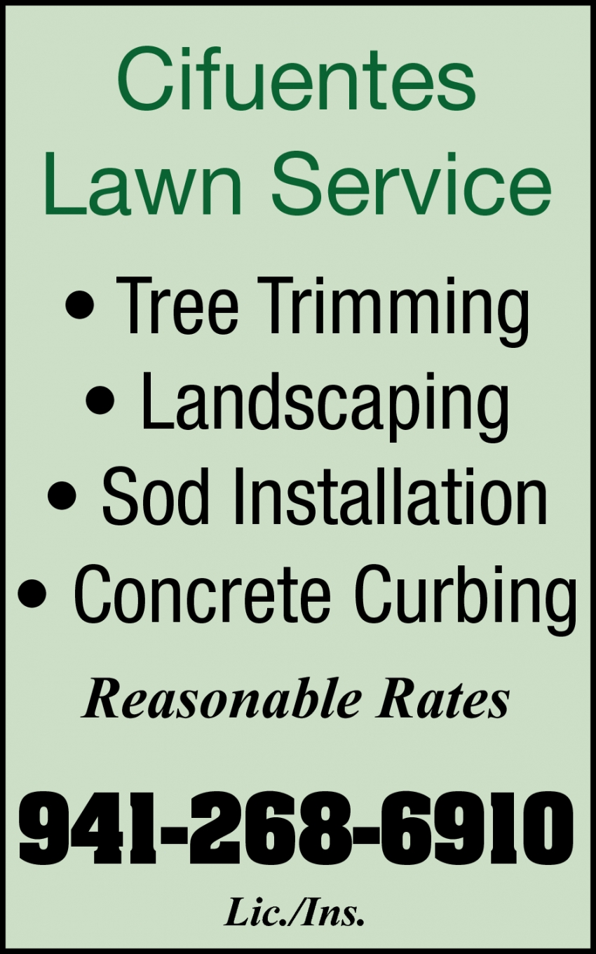 Tree Trimming, Landscaping, Sod Installation