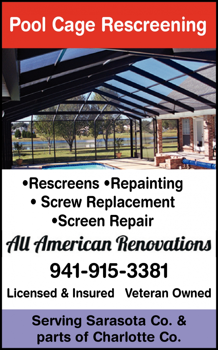 Pool Cage Rescreening 
