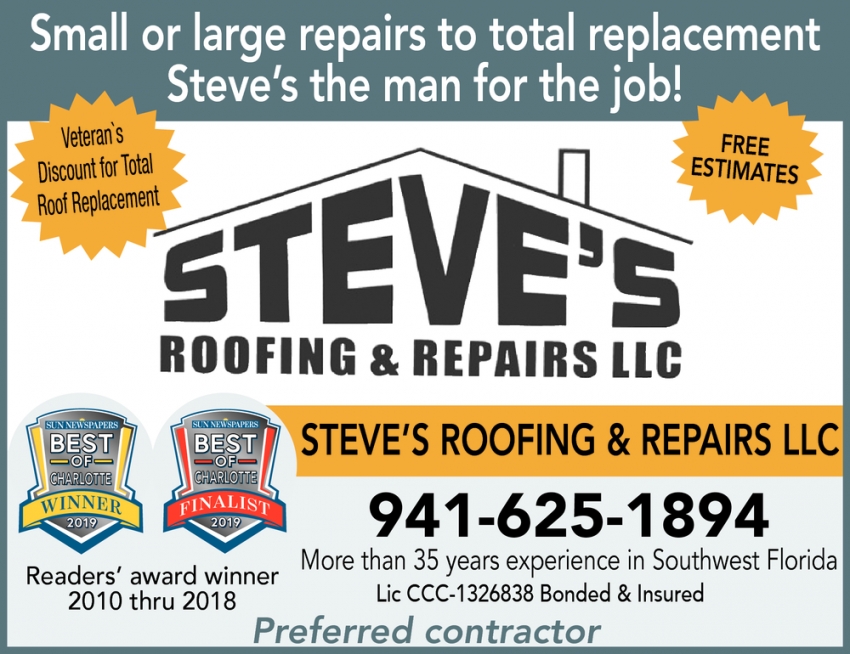 Small or Large Repairs to Total Replacement 