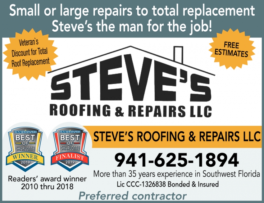 Small or Large Repairs to Total Replacement 