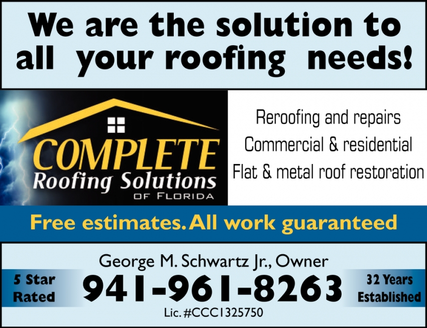 We Are the Solution to all Your Roofing Needs!