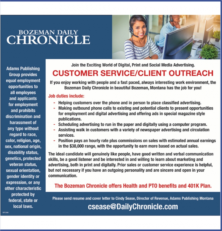 Customer Service/Client Outreach