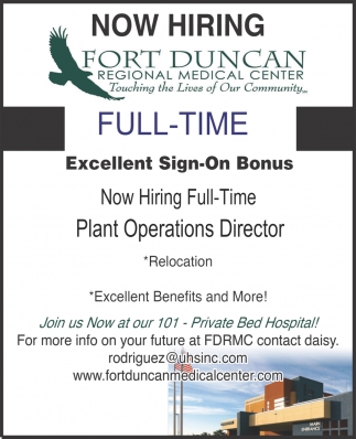 Now Hiring Full Time Plant Operations Director