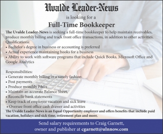 Full Time Bookkeeper