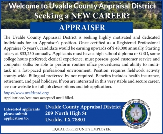 Appraiser Wanted