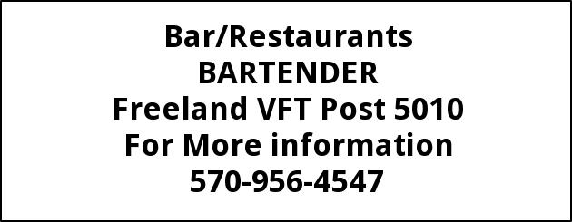 Bartender Wanted