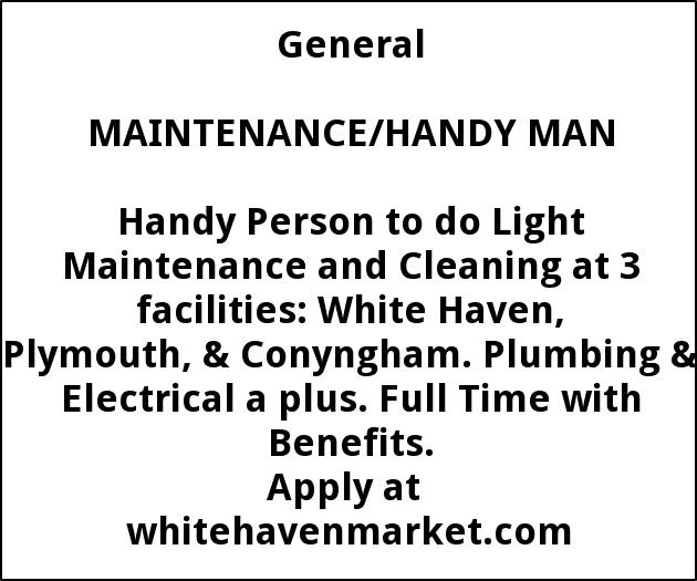 Maintenance/Handy Man