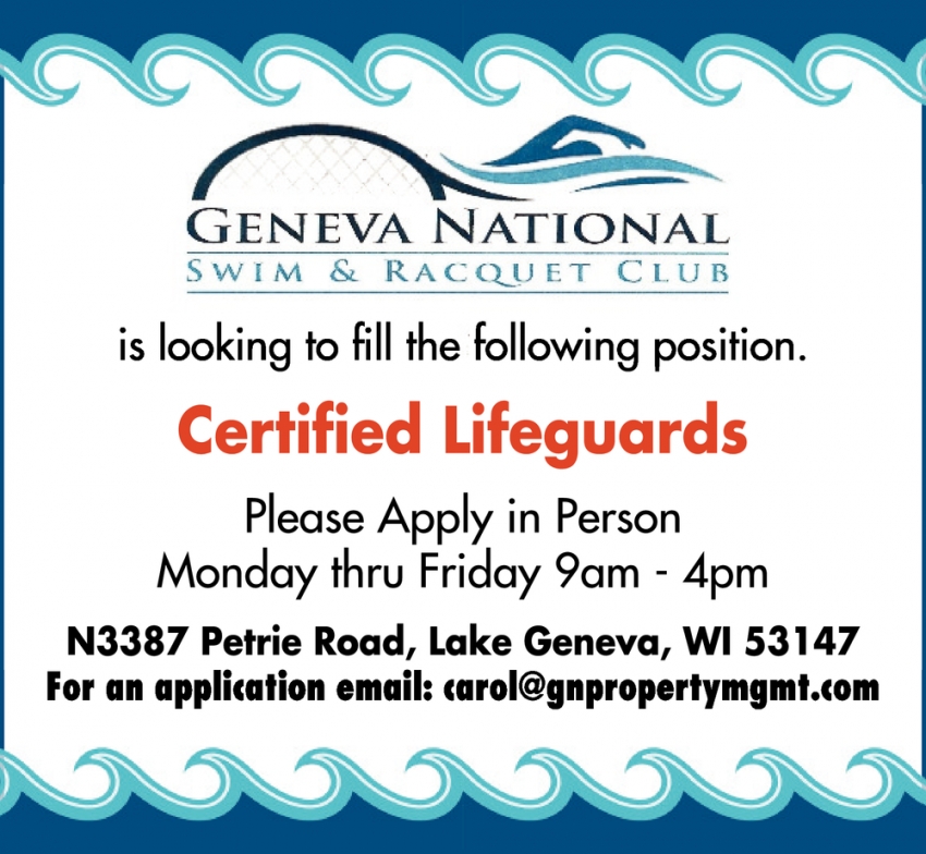 Certified Lifeguards