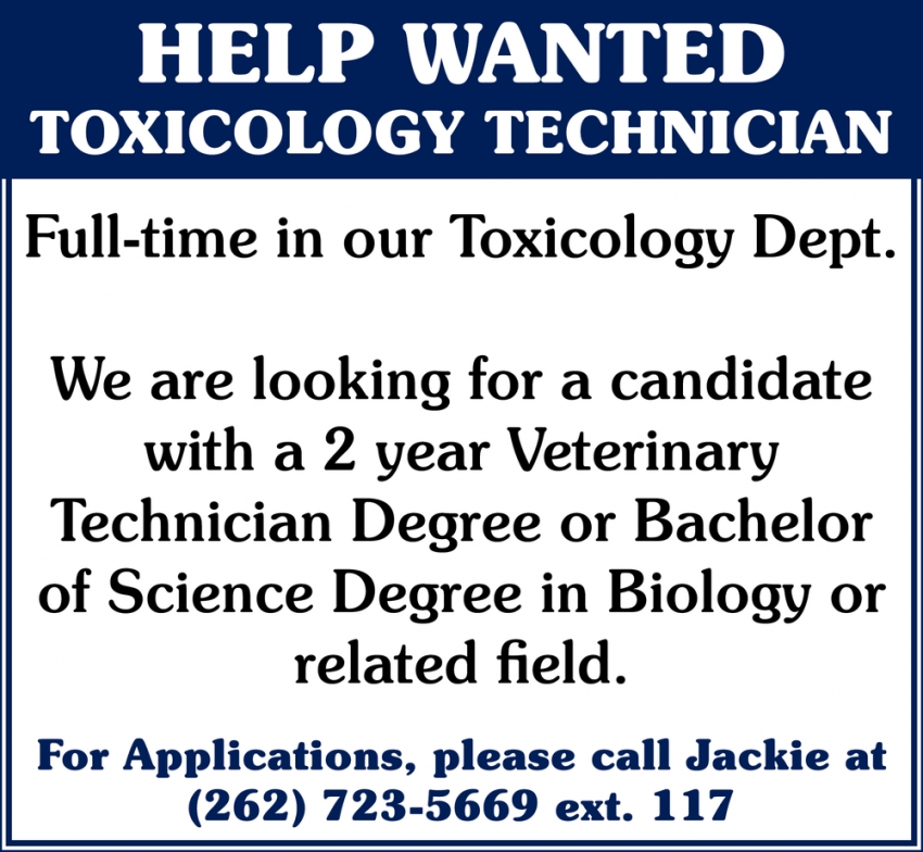 Toxicology Technician 