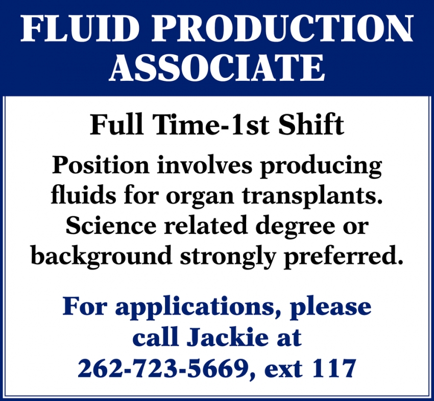 Fluid Production Associate
