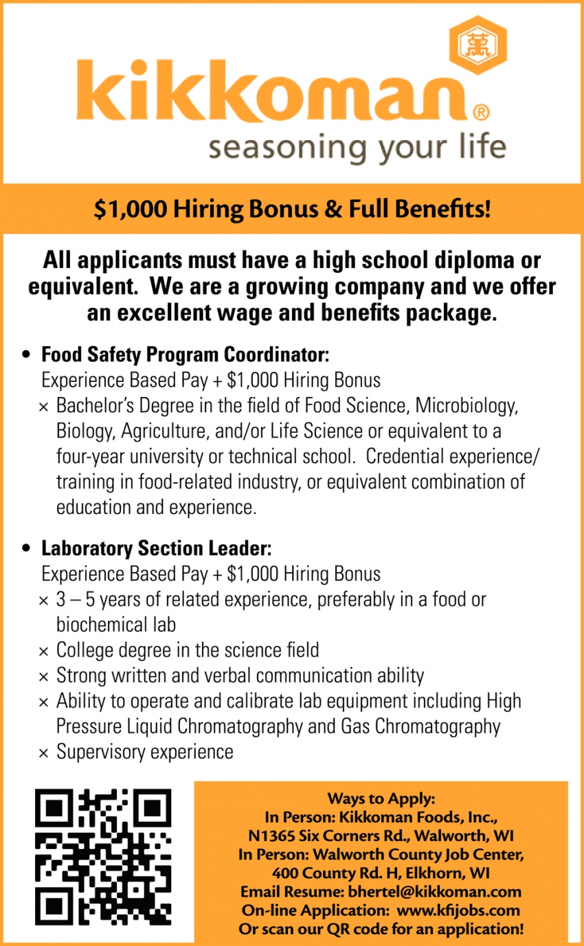 $1,000 Hiring Bonus & Full Benefits