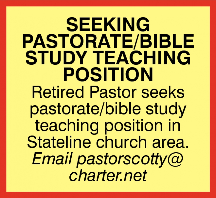 Pastorate/Bible Study Teaching Position
