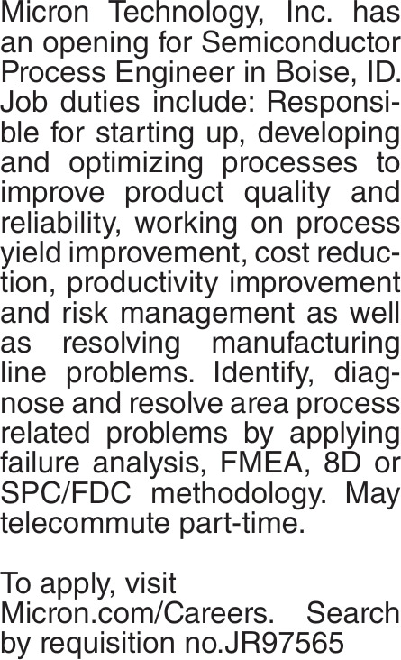 Semiconductor Process Engineer