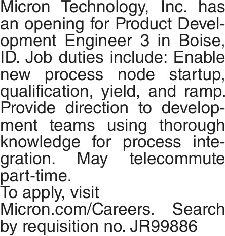 Product Development Engineer 3