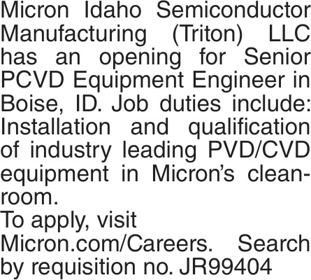 Senior PCVD Equipment Engineer