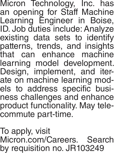 Staff Machine Learning Engineer
