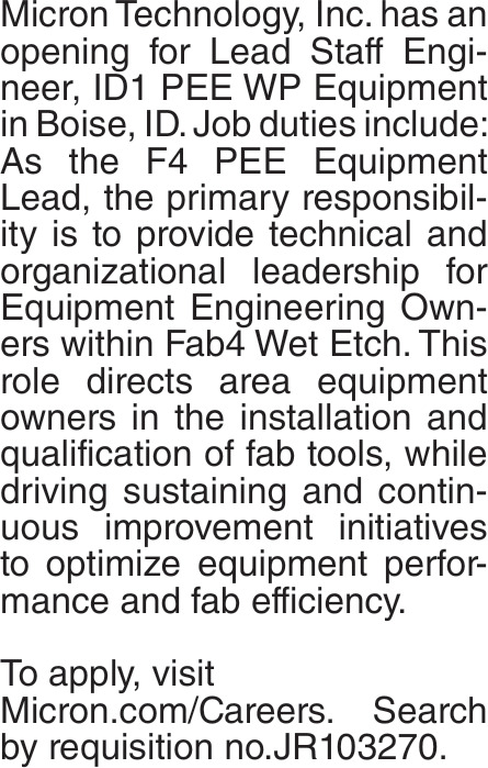 Lead Staff Engineer