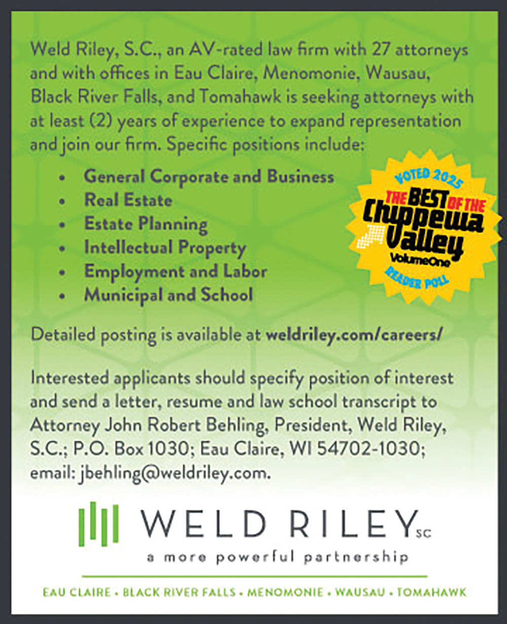 Attorneys, Weld Riley, S.C., Eau Claire, WI