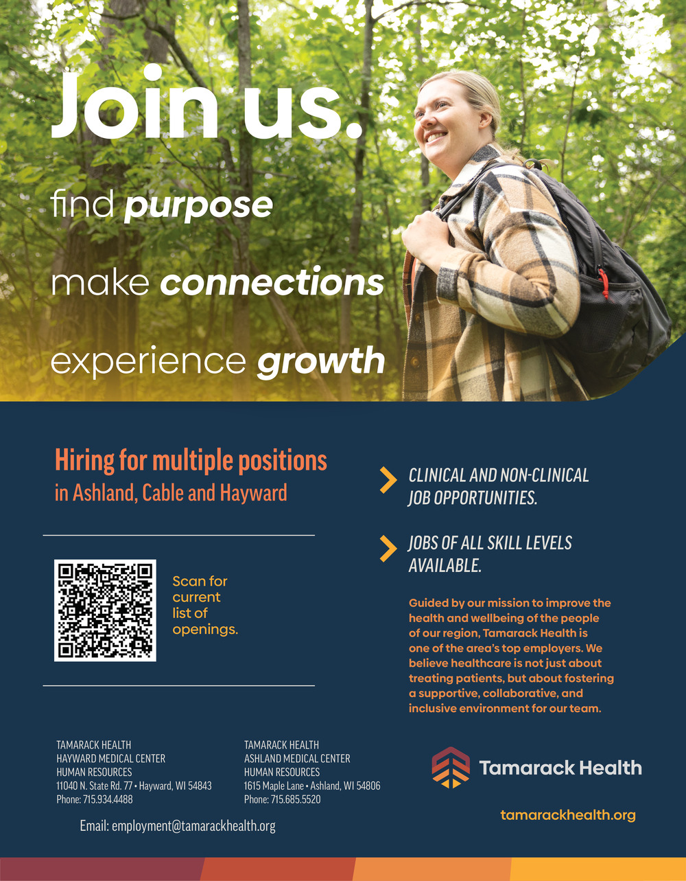 Clinical and Non-Clinical Job Opportunities, Tamarack Health