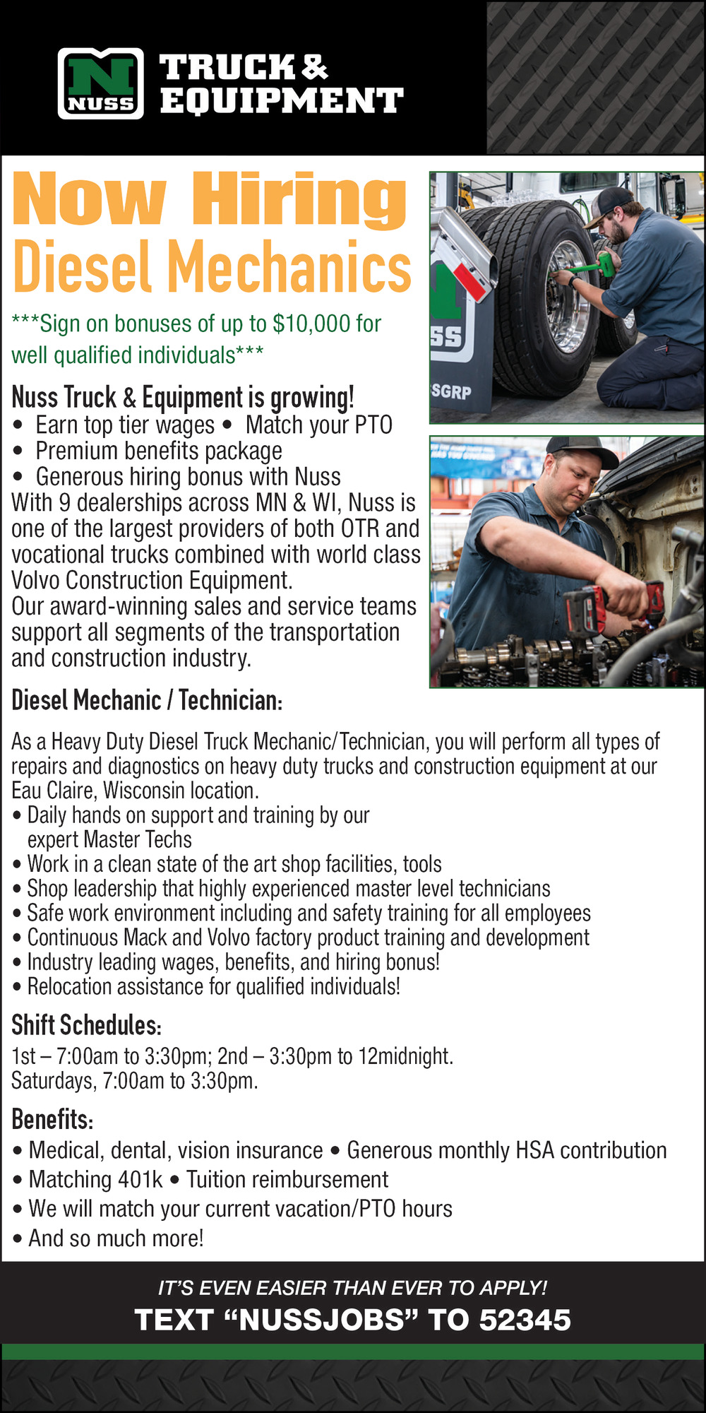 Diesel Mechanics, Nuss Truck & Equipment, Eau Claire, WI