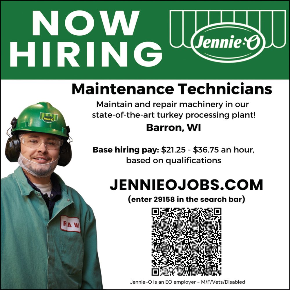 Maintenance Technicians, Jennie-O Turkey Store - Barron, Barron, WI