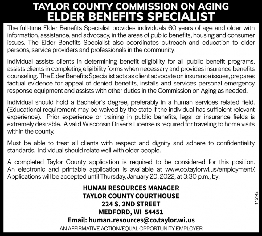 Elder Benefits Specialist